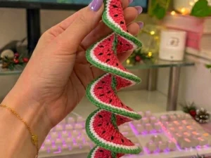 Watermelon Slice Spiral Hanging Amigurumi Pattern