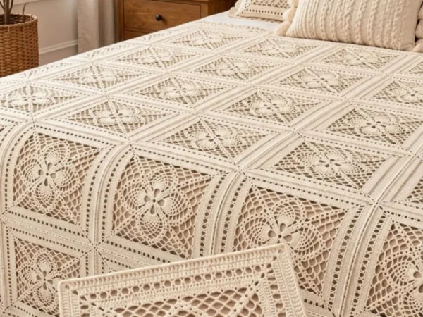 Heirloom Lace Square Bedspread — Free Crochet Pattern