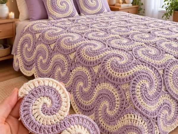 Spiral Motif Bedspread — Free Crochet Pattern